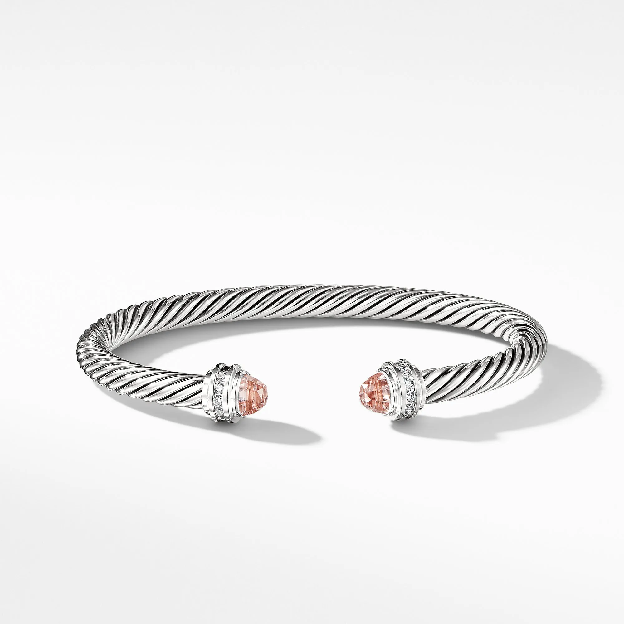 Bracelet with Morganite and Diamonds, Size Medium