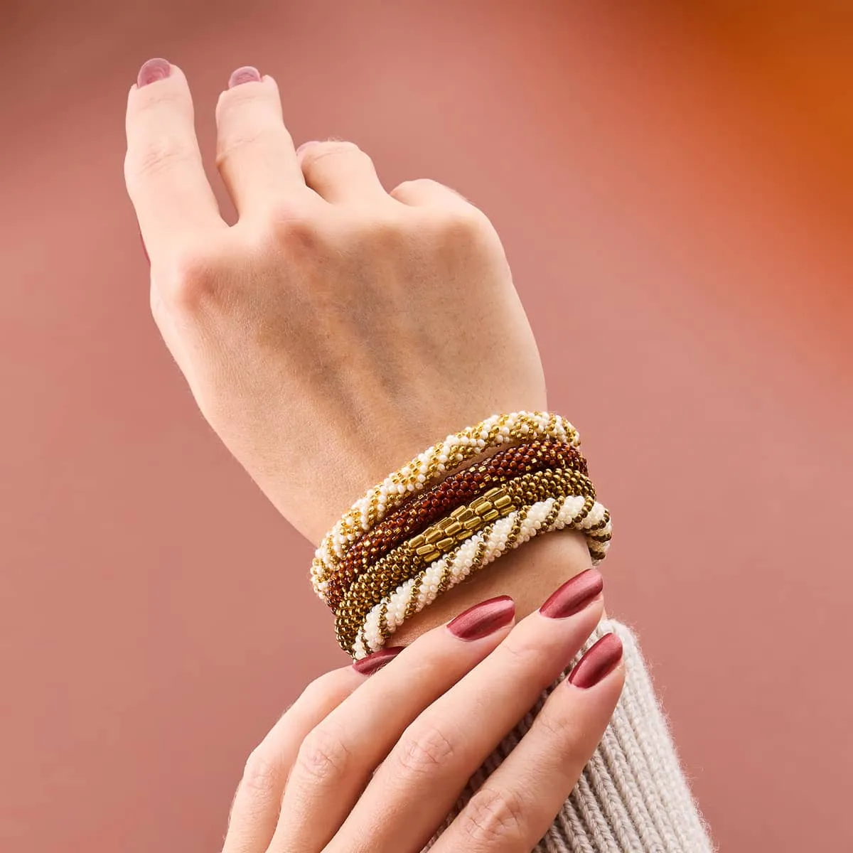 Bronze Goddess | Himalayan Glass Bead Bracelet