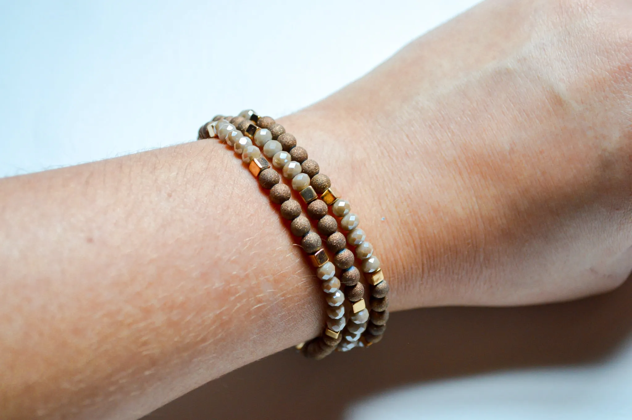 Brown Metallic Bracelets