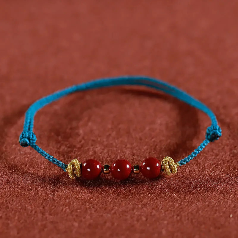 Buddha Stones Colorful String Cinnabar Calm Bracelet