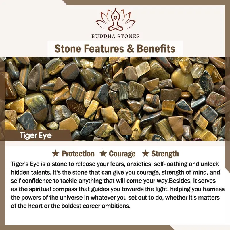 Buddha Stones Natural Hematite Tiger Eye Stones Support Bracelet