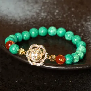 Buddha Stones Natural Jade Om Mani Padme Hum Cyclone Charm Prosperity Bracelet