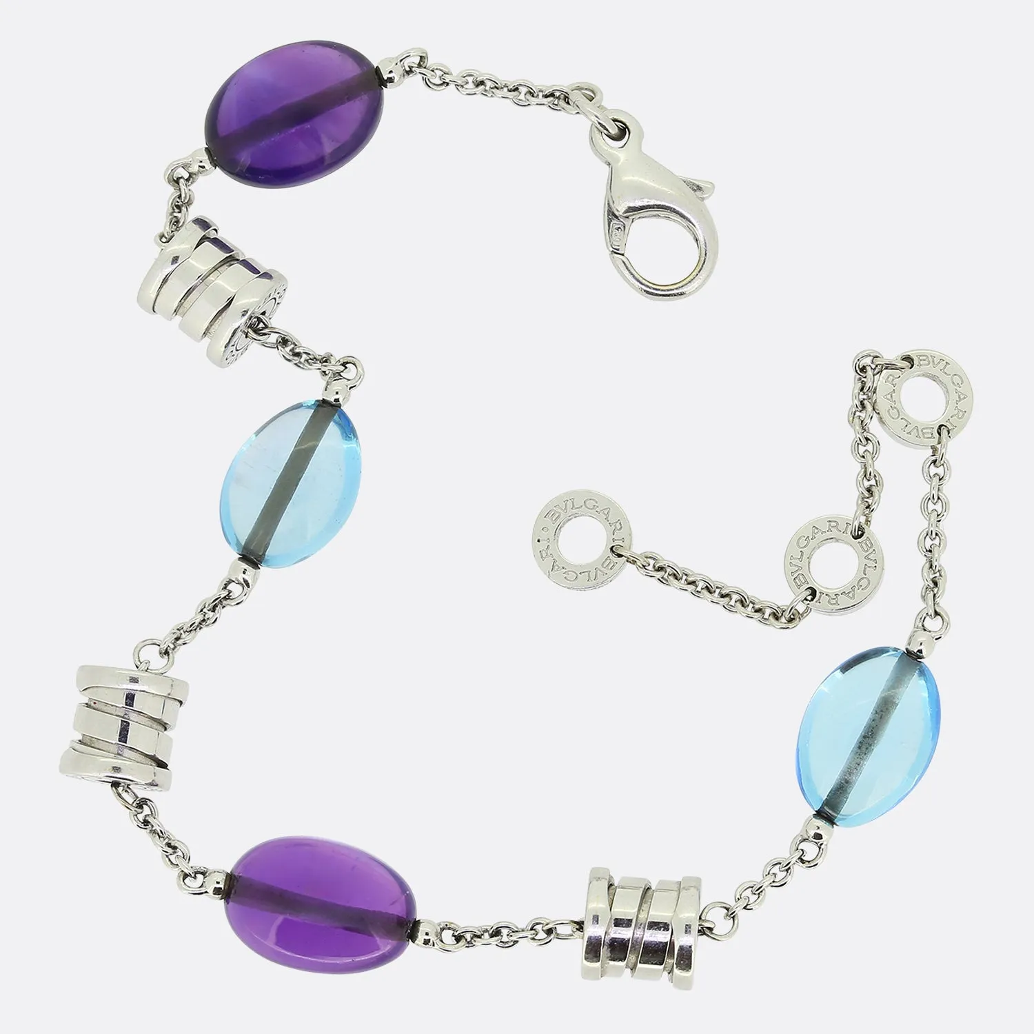 Bvlgari B.zero1 Amethyst and Blue Topaz Bracelet