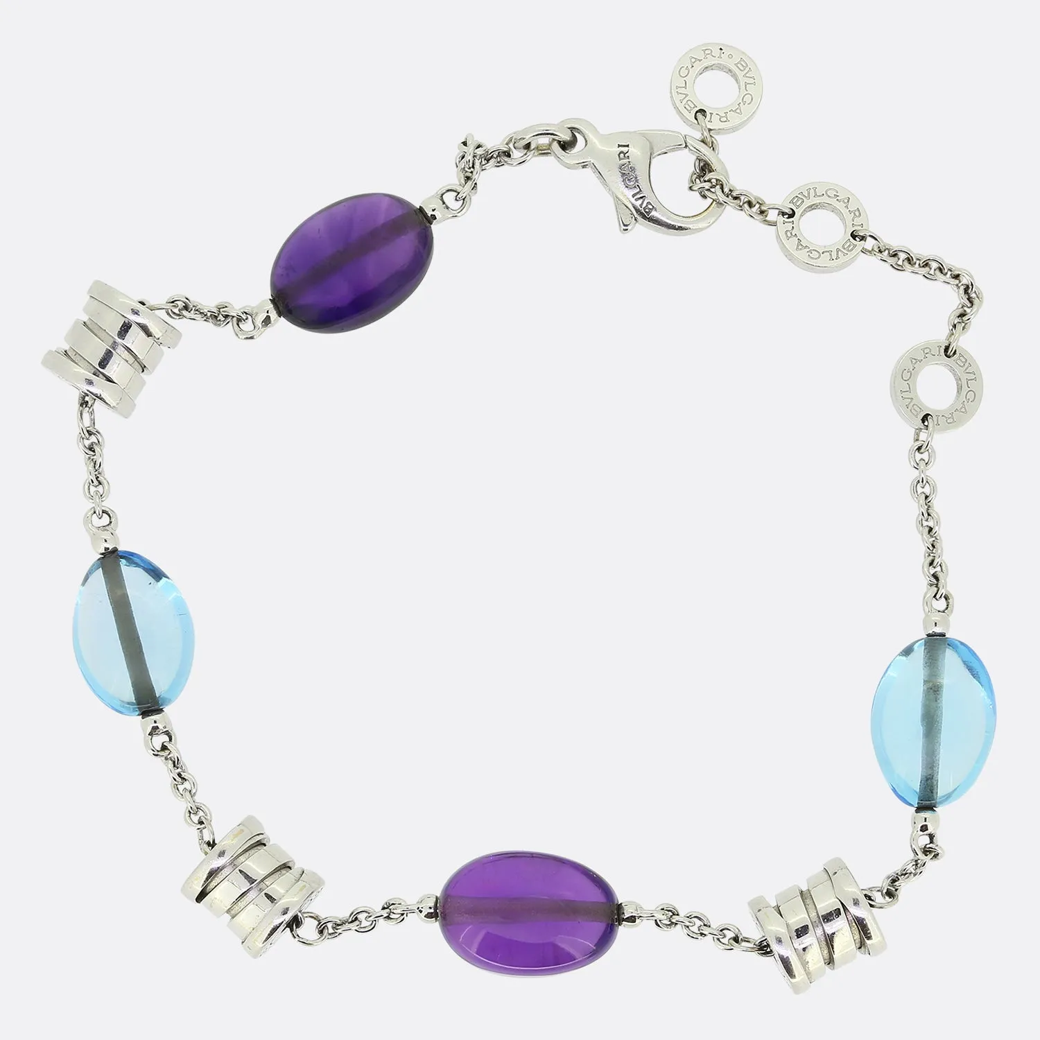 Bvlgari B.zero1 Amethyst and Blue Topaz Bracelet