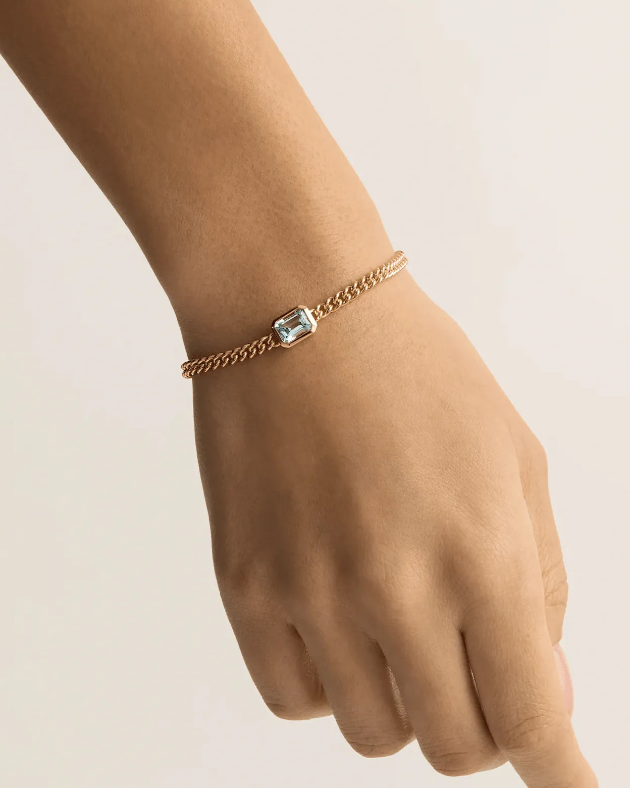BY CHARLOTTE Calm Your Soul Topaz Curb Bracelet - 18k Gold Vermeil