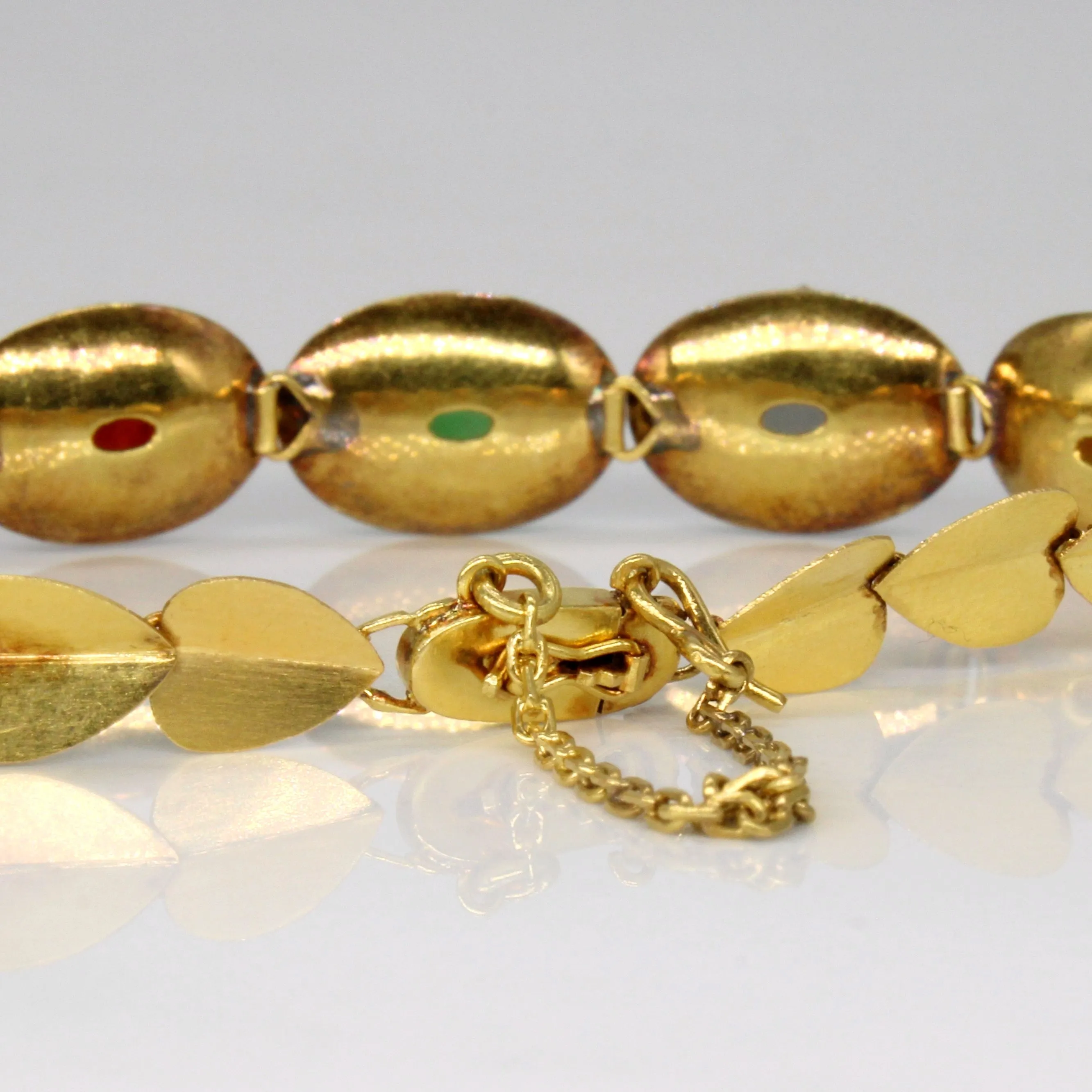 Cabochon Multi Colour Jade Bracelet | 12.00ctw | 6" |