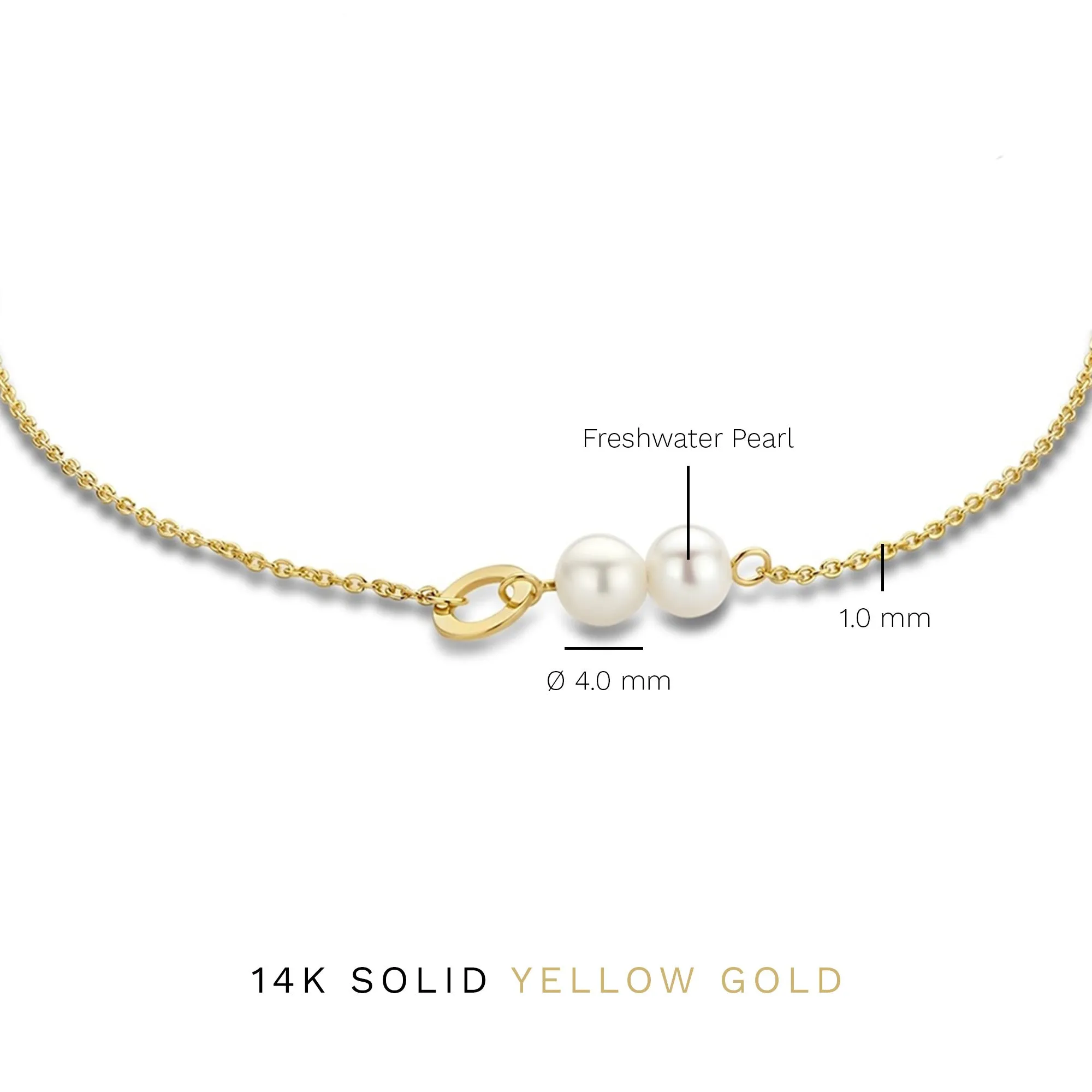 Cadeau d'Isabel 14 karat gold bracelets gift set with pearls