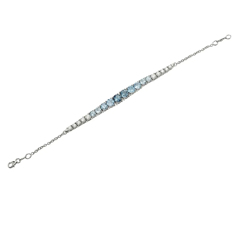 Canadian Diamond and Blue Topaz Icicle Bracelet