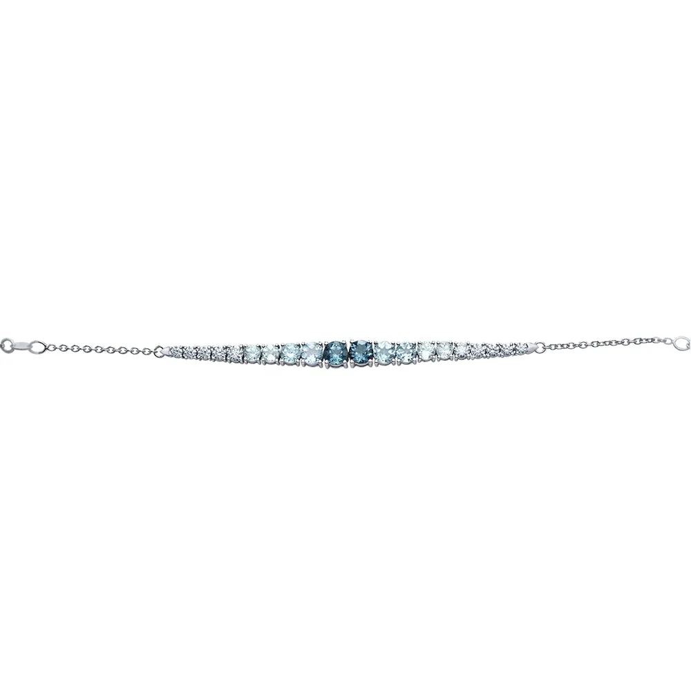 Canadian Diamond and Blue Topaz Icicle Bracelet