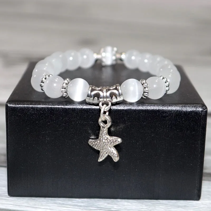 Cat Eyes Stone Bracelet For Women Cute Starfish