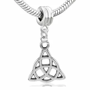 Celtic Knot Charm Dangle European Bead Compatible for Most European Snake Chain Bracelet
