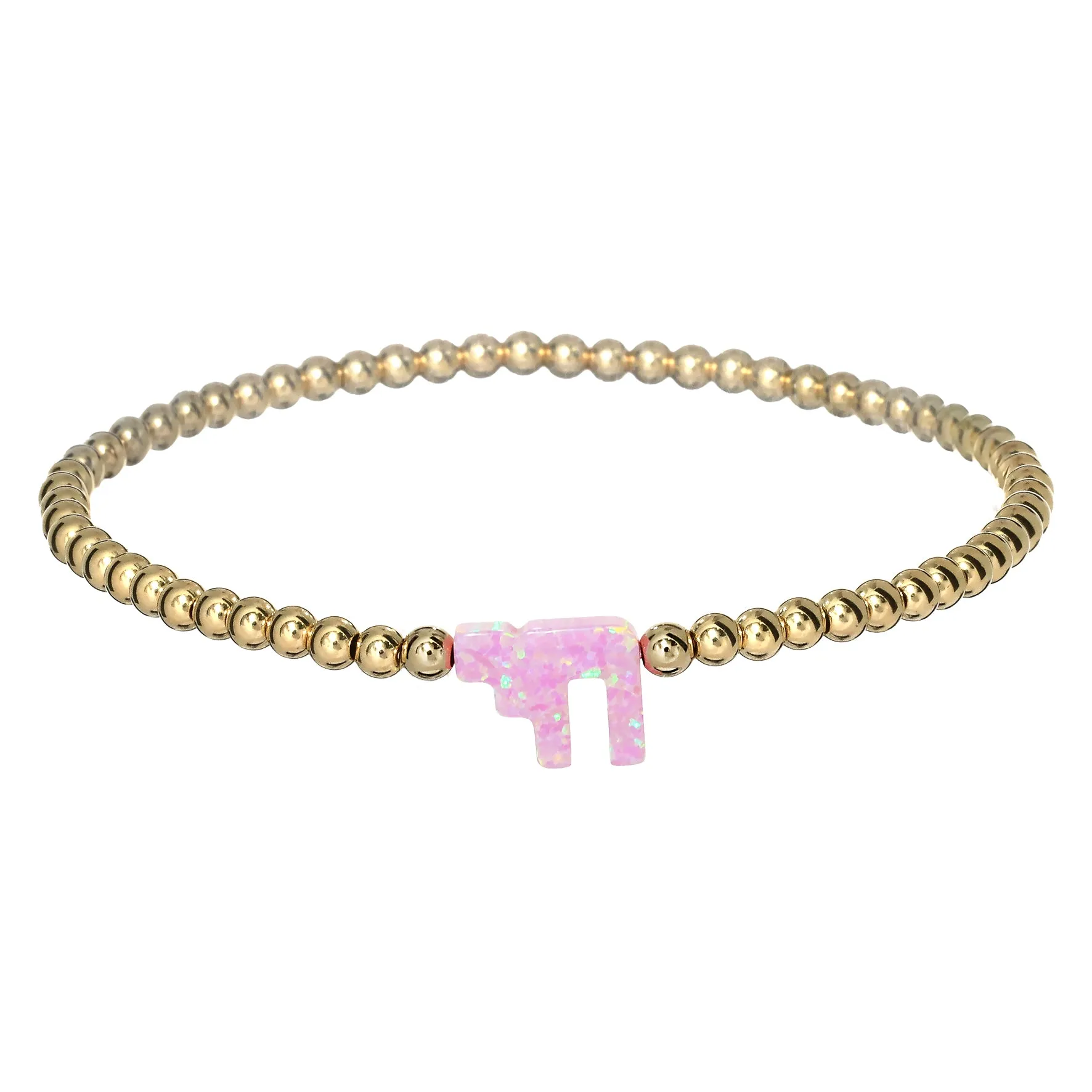 CHAI "LIFE" | Opal Charm and 14K Gold Filled Beads Bracelet