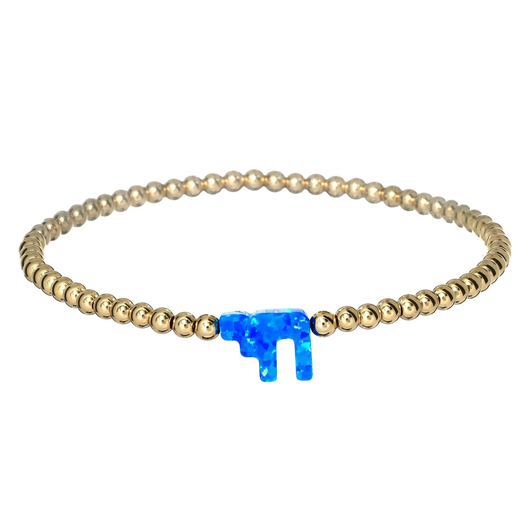 CHAI "LIFE" | Opal Charm and 14K Gold Filled Beads Bracelet