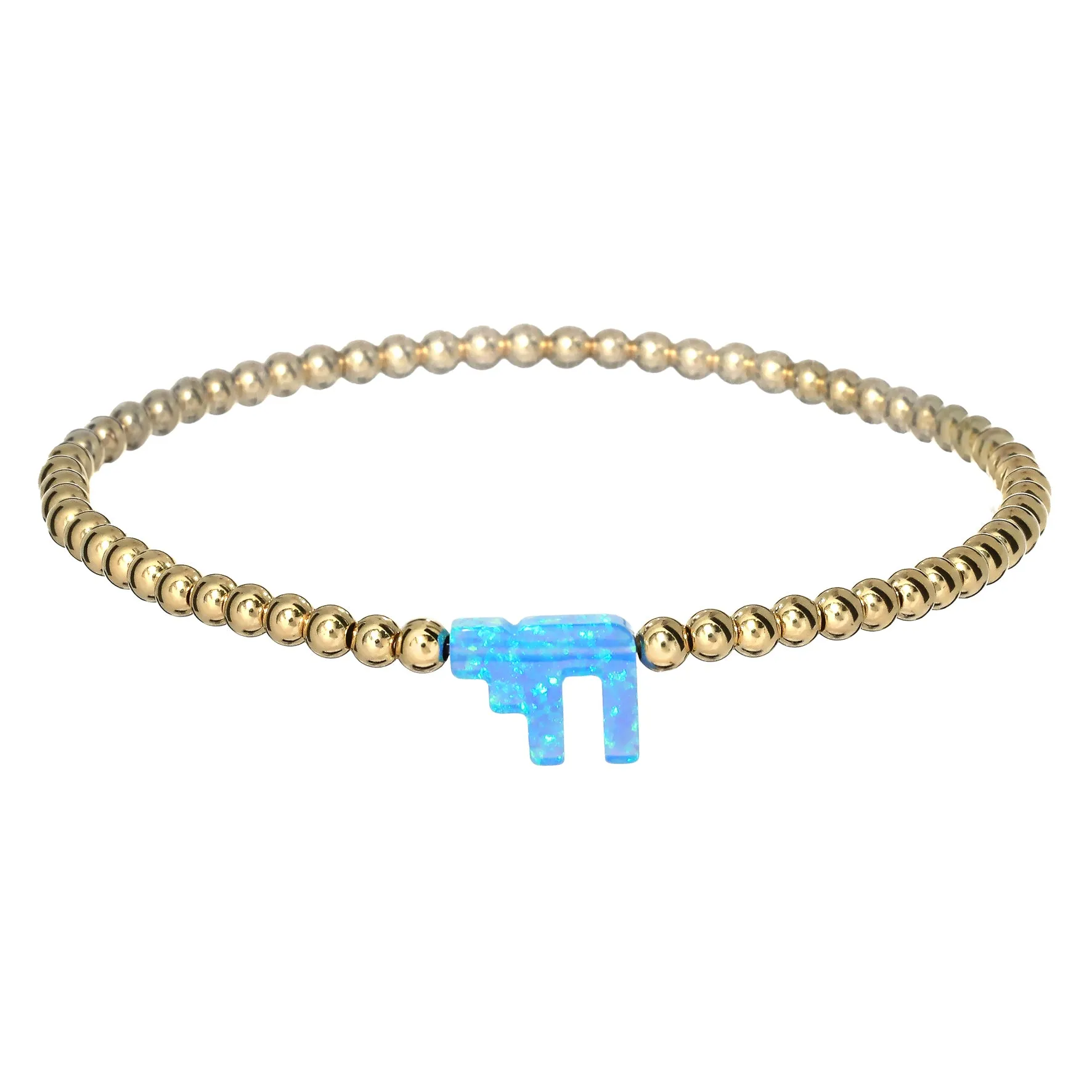 CHAI "LIFE" | Opal Charm and 14K Gold Filled Beads Bracelet