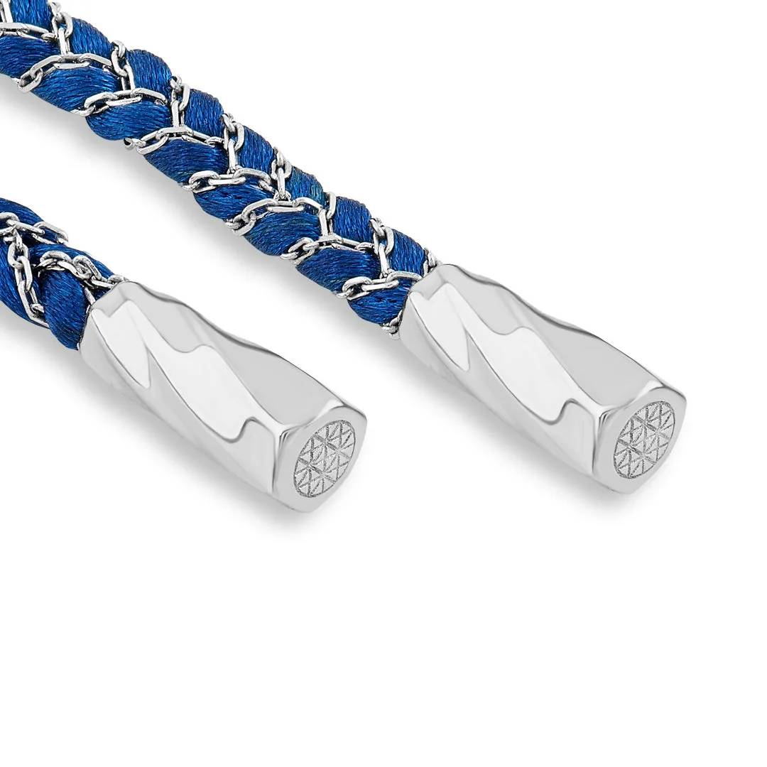 Chain and Silk Bracelet in Silver