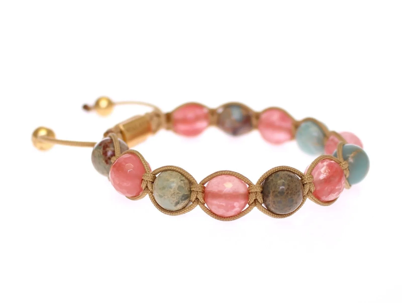 Cherry Quartz Opal 18K Gold 925 Silver Bracelet