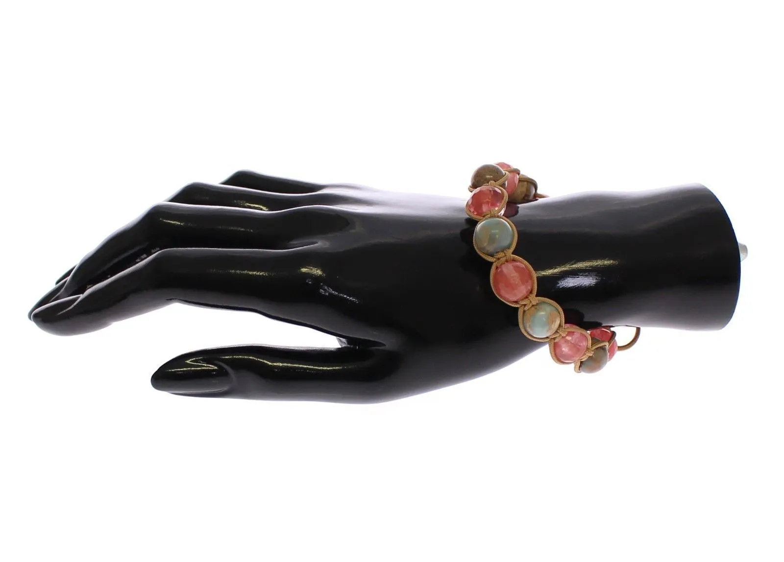 Cherry Quartz Opal 18K Gold 925 Silver Bracelet