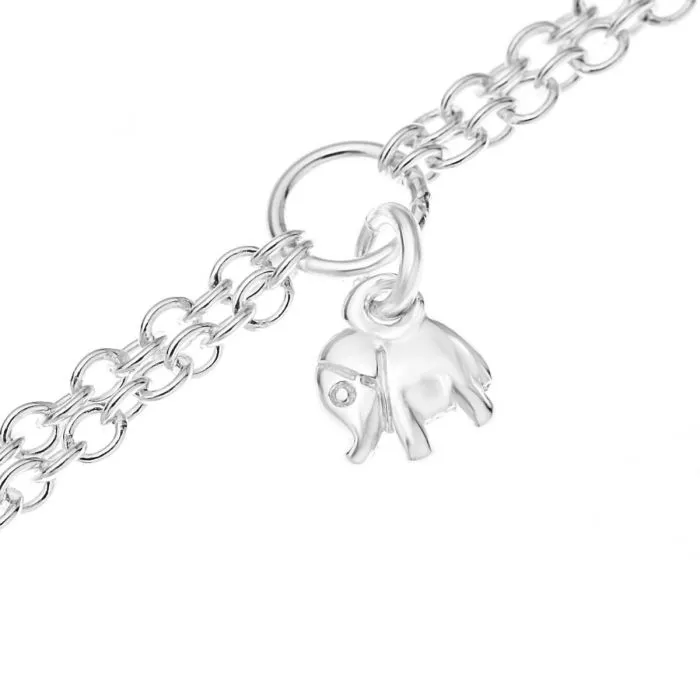 Children's Bracelets:  Sterling Silver Double Strand Children's Charm Bracelets