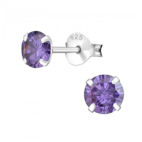 Children's Sterling Silver 'June Birthstone'  Stud Earrings