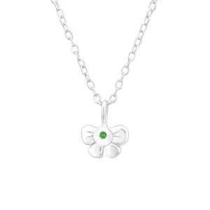Children's Sterling Silver 'May Birthstone' Bow Necklace