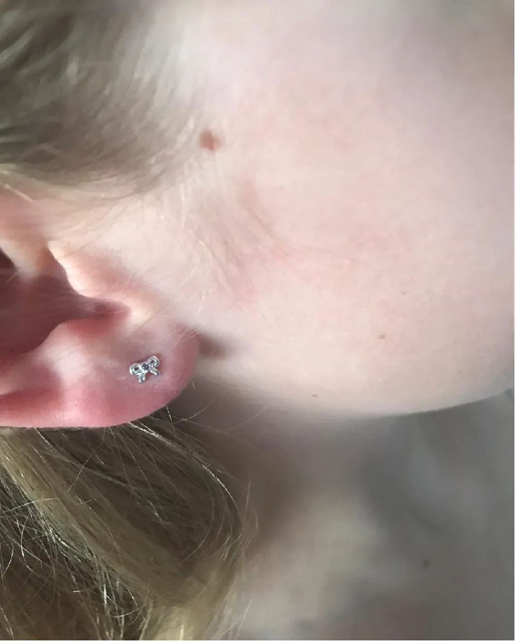 Children's Sterling Silver 'November Birthstone' Bow Stud Earrings