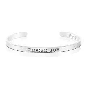 Choose Joy Mantra Bracelet Women Affirmation Empowerment Jewelry Skinny Cuff Bangle