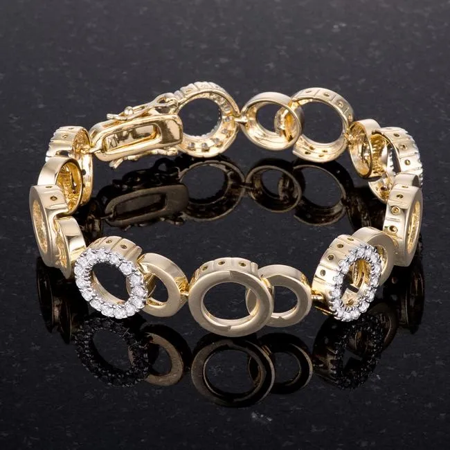 Circle Bijoux 7 Inch Two Tone Bracelet