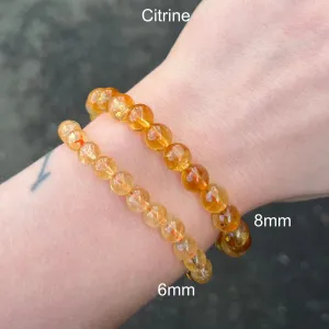 Citrine Stretch Bead Bracelet