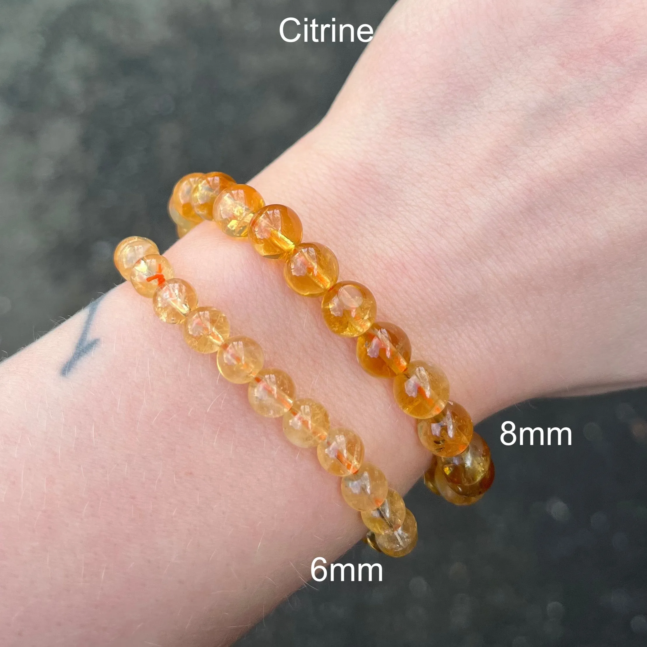 Citrine Stretch Bead Bracelet