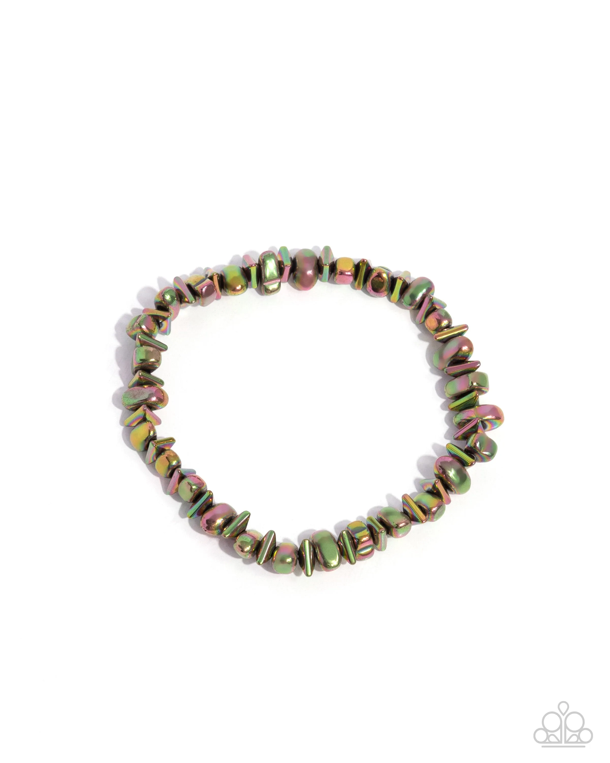 City Combination - Multi - Oil Spill Bead Paparazzi Men's Stretchy Bracelet