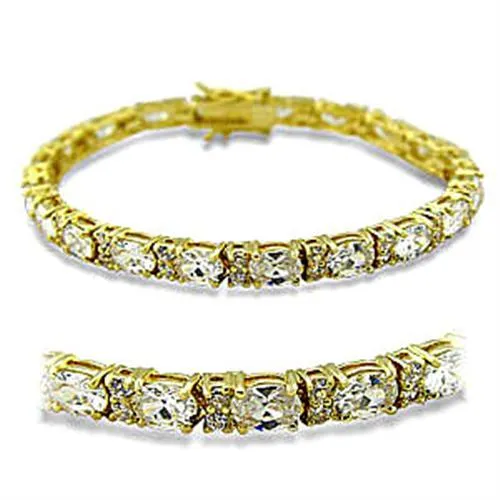 CJ415502 Wholesale Women's Brass Gold AAA Grade CZ Clear Bracelet