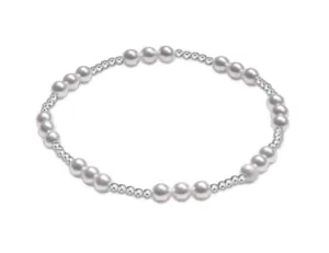 Classic Sterling Joy Pattern 4mm Pearl Bead Bracelet