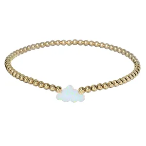 CLOUD | Opal Charm and 14K Gold Filled Beads Bracelet