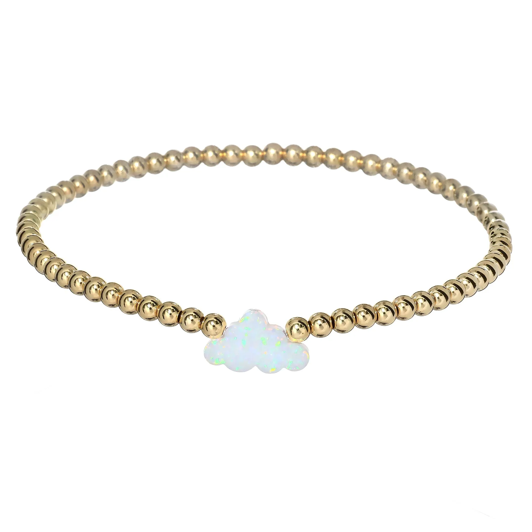 CLOUD | Opal Charm and 14K Gold Filled Beads Bracelet