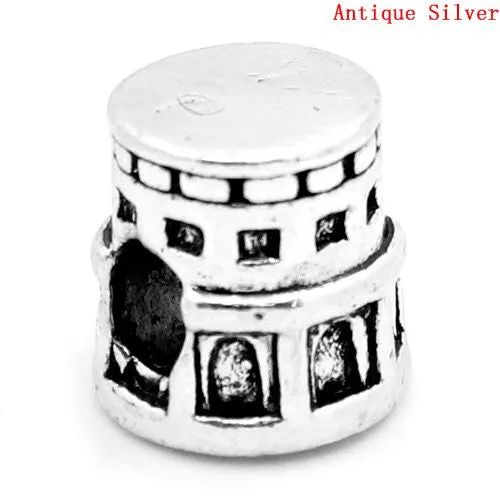 Coliseum of Rome Charm European Bead Compatible for Most European Snake Chain Bracelet