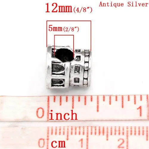 Coliseum of Rome Charm European Bead Compatible for Most European Snake Chain Bracelet