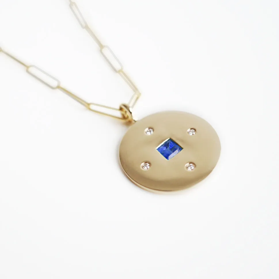 Compass Charm in Blue Sapphire