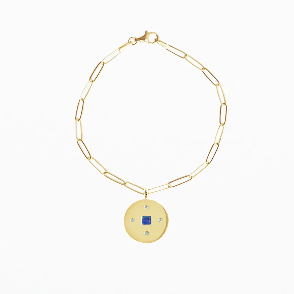 Compass Charm in Blue Sapphire