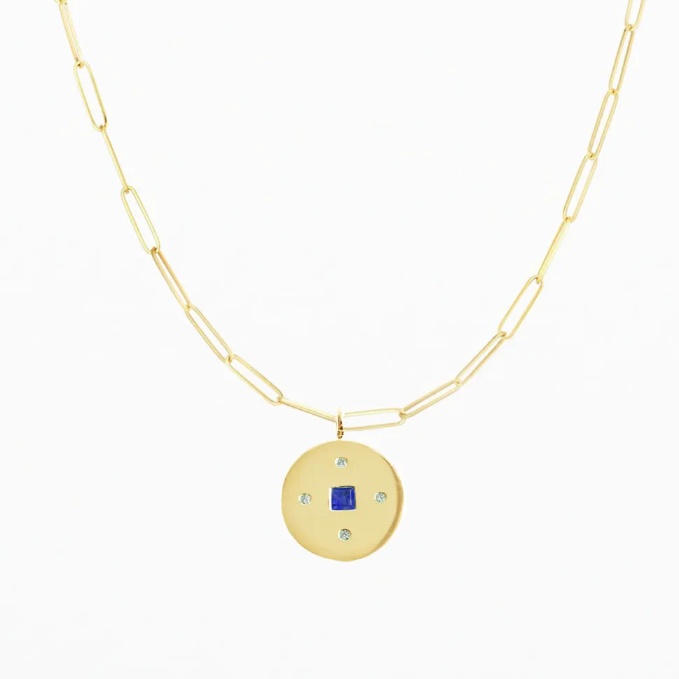 Compass Charm in Blue Sapphire