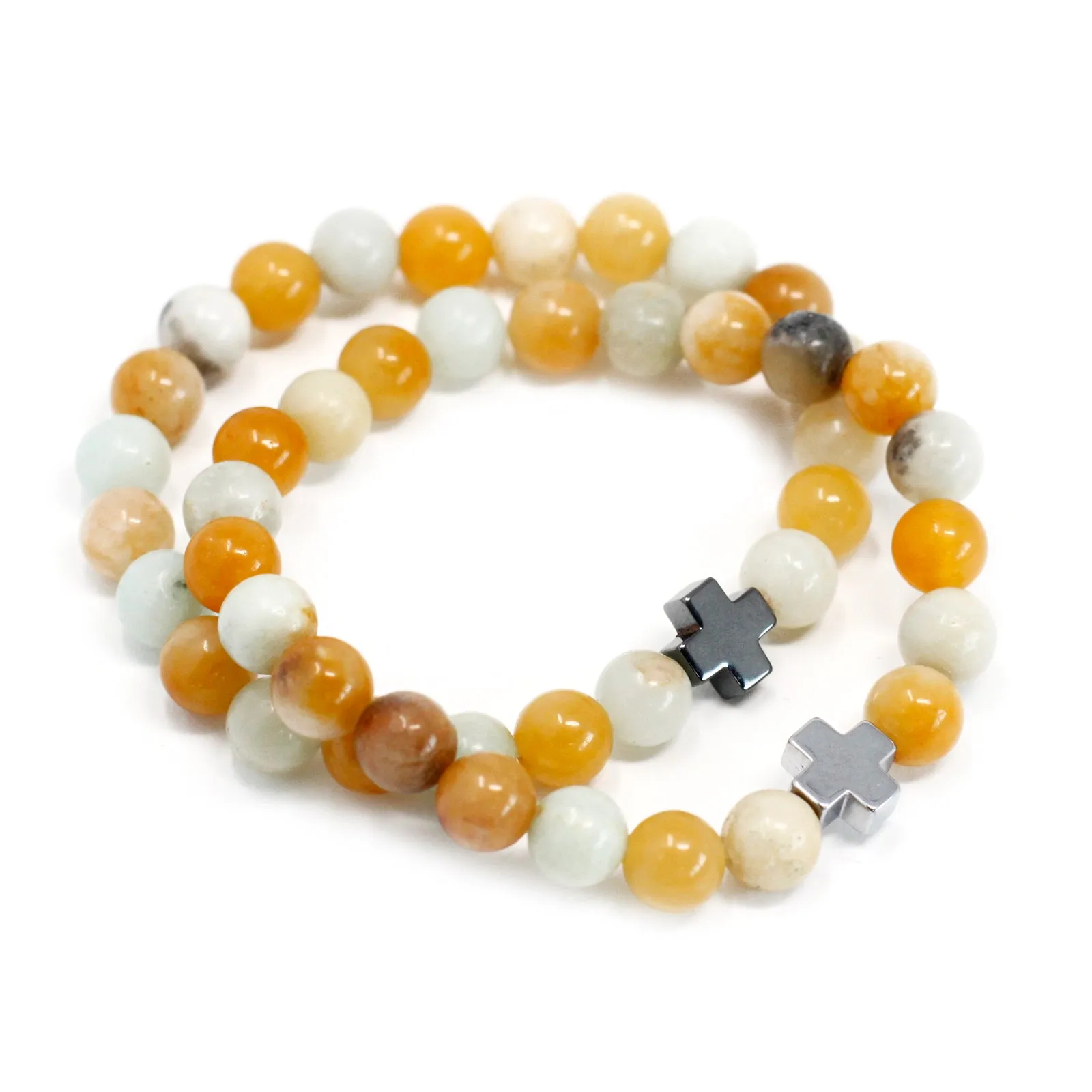 Couple Bracelets - Loyalty - Amazonite & Yellow Jasper