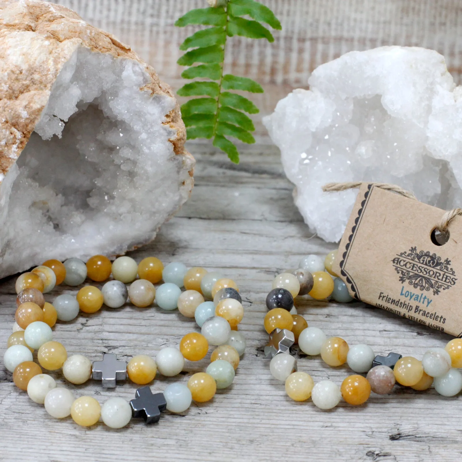 Couple Bracelets - Loyalty - Amazonite & Yellow Jasper