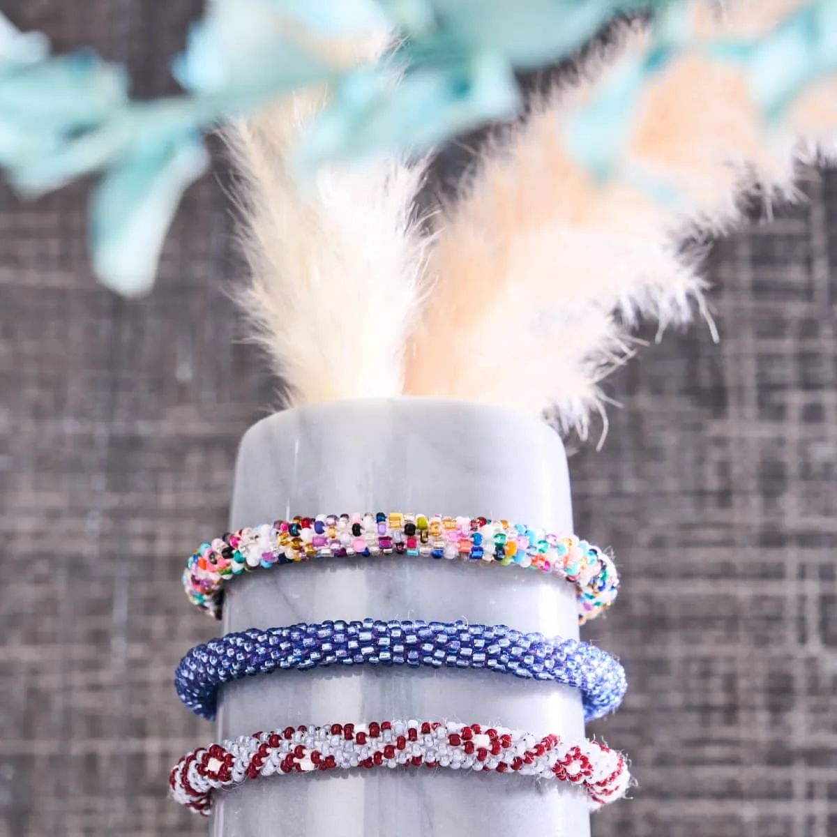 Crimson Appalachia | Himalayan Glass Bead Bracelet