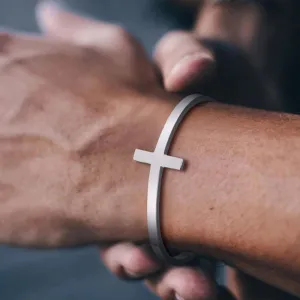 Cross Cuff Stainless Steel Bracelet