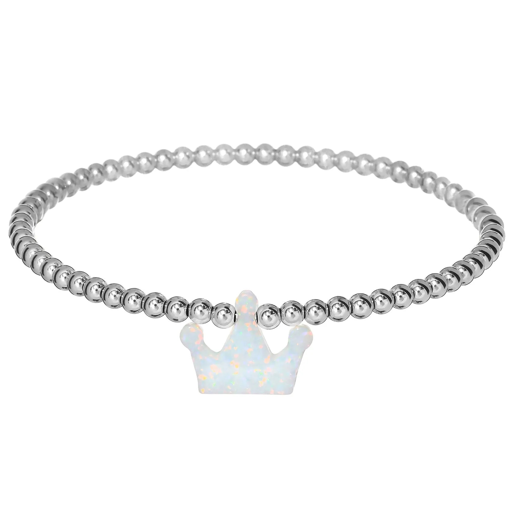 CROWN | Opal Charm and 14K Gold Filled Beads Bracelet