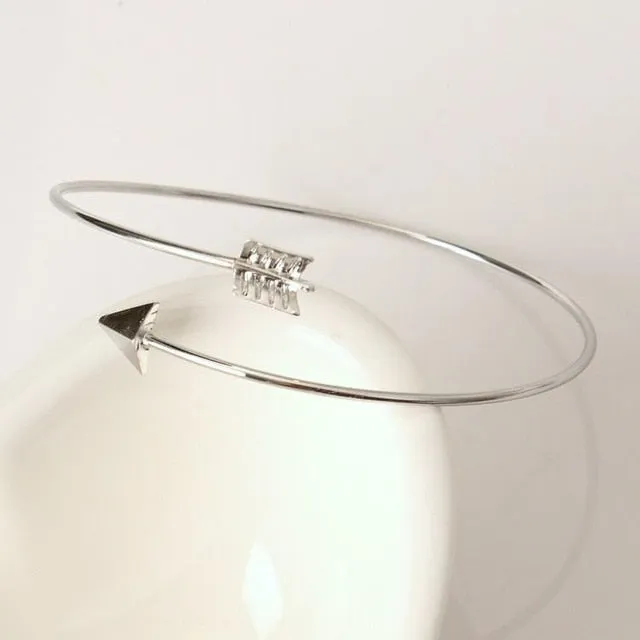 Crystal Double Heart Bow Bracelet