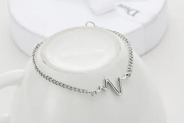 Crystal Double Heart Bow Bracelet