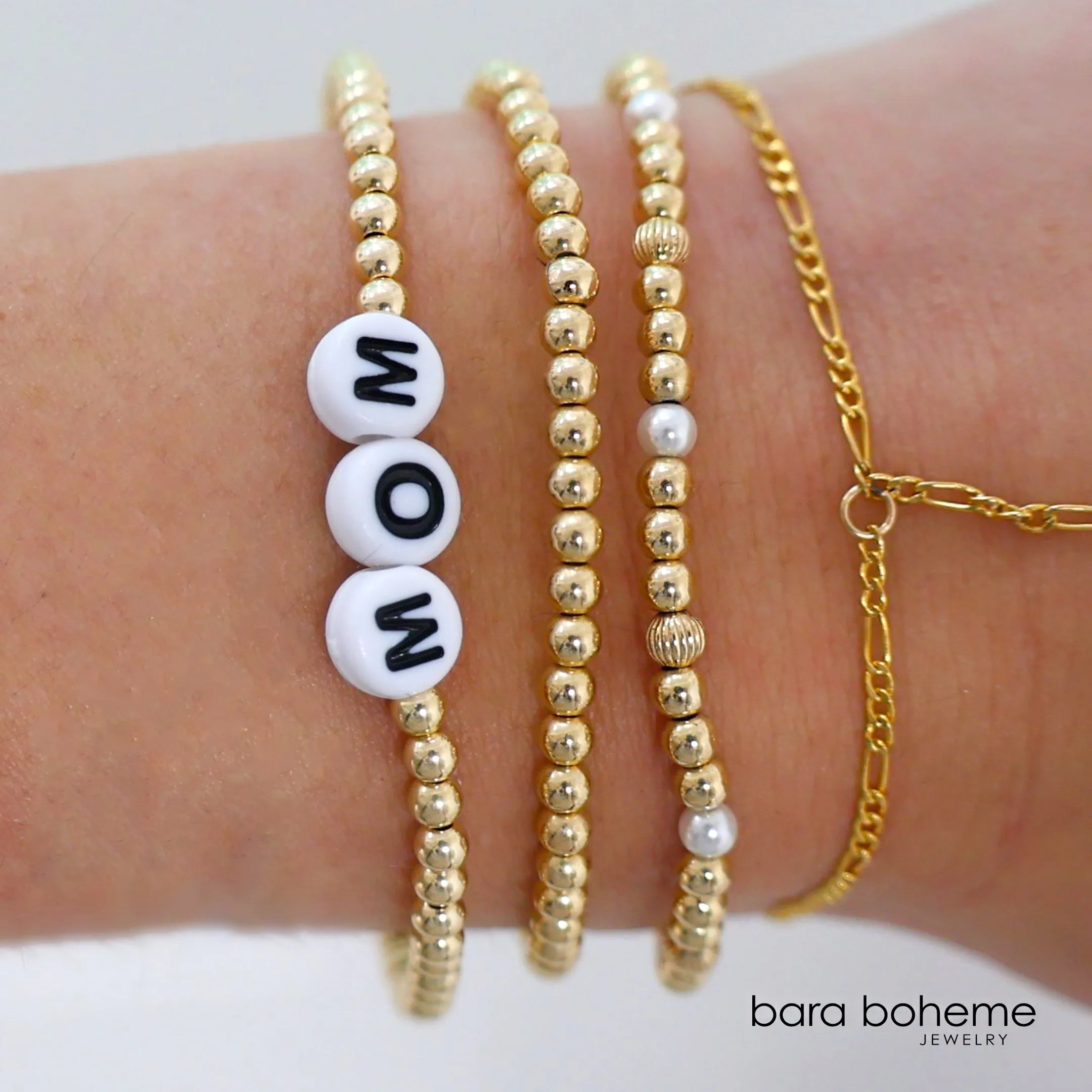 CUSTOM | Personalized Words with Gold Filled Beads Bracelet