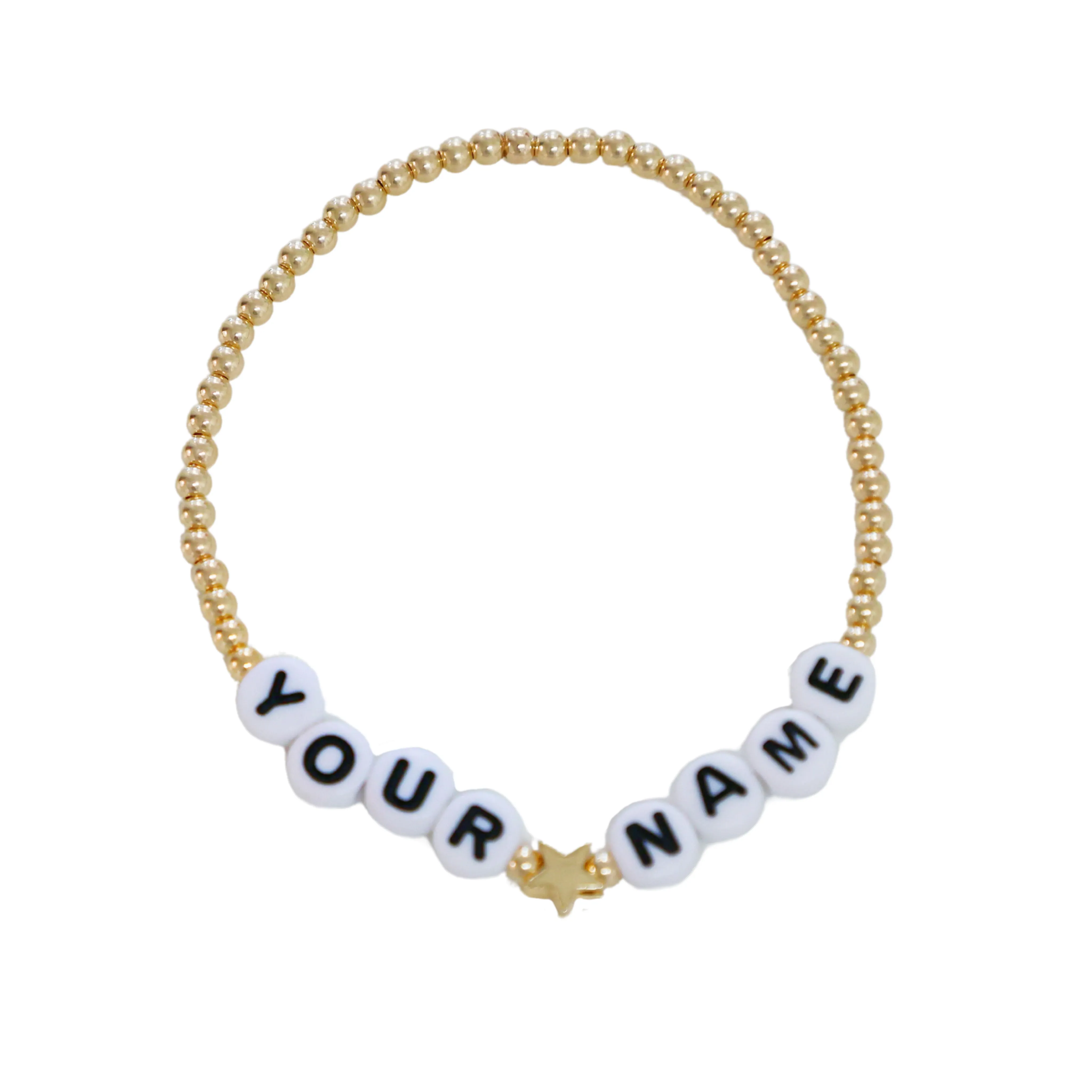 CUSTOM | Personalized Words with Gold Filled Beads Bracelet