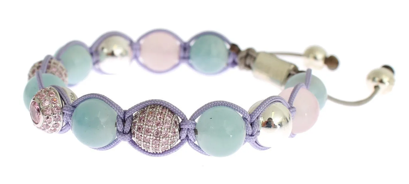 CZ Amethyst Aquamarine 925 Silver Bracelet