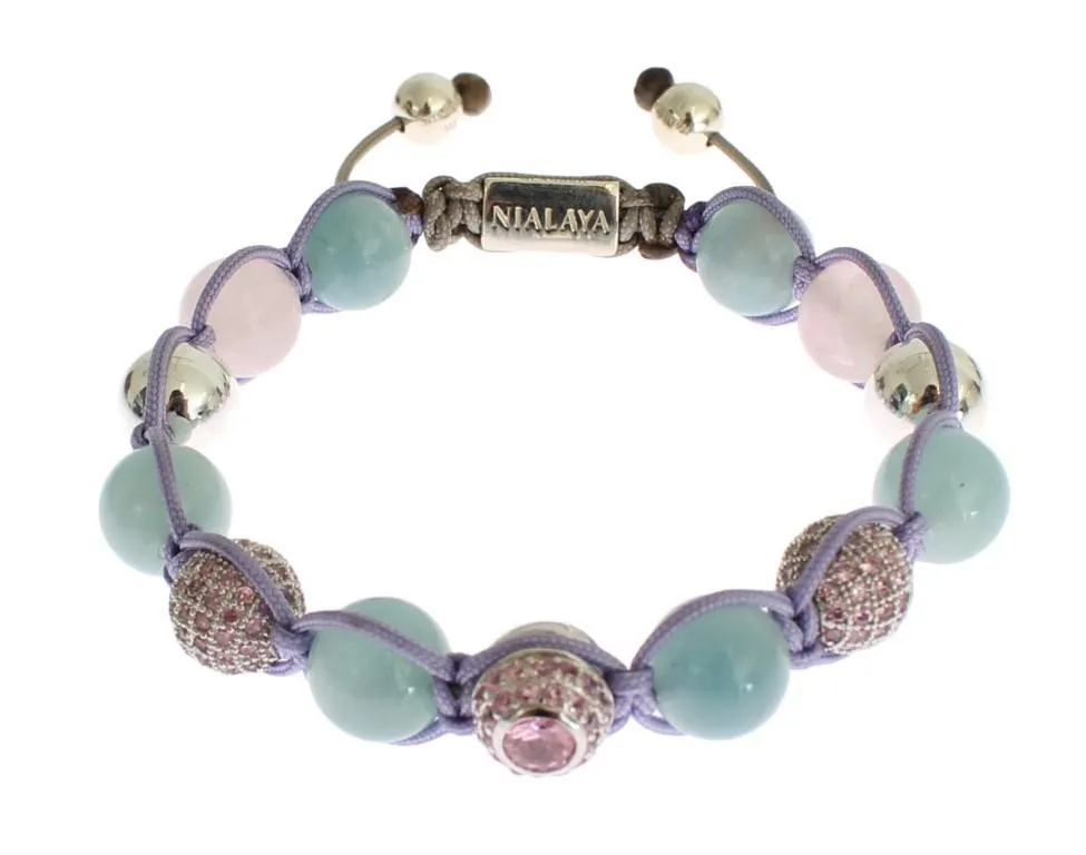 CZ Amethyst Aquamarine 925 Silver Bracelet